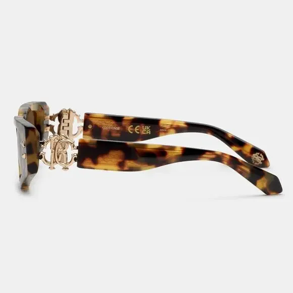 New! Roberto Cavalli SRC057M 0777 Chic Havana Sunglasses, Authentic